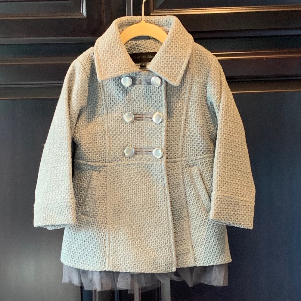 Steve Madden Girls Gray Coat/Silver Trim Size 4